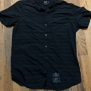 O'Neill Black Button Down Shirt with Subtle Stripes